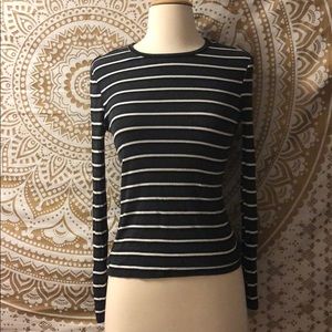 FITTED LONG SLEEVE STRIPED TEE